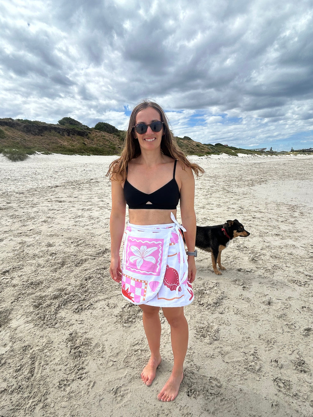 Wrap Towel Skirt - Orange and Pink