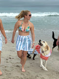 Wrap Towel Skirt - Blue Stripes