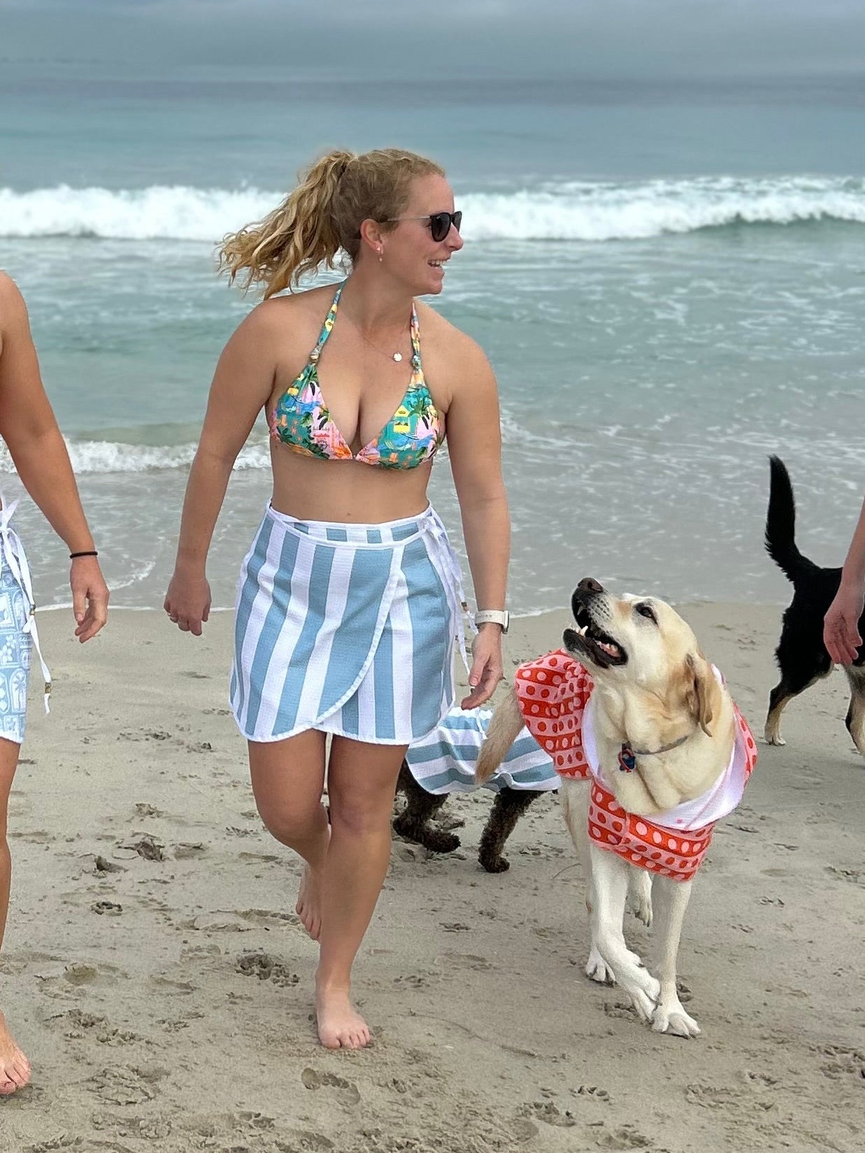 Wrap Towel Skirt - Blue Stripes