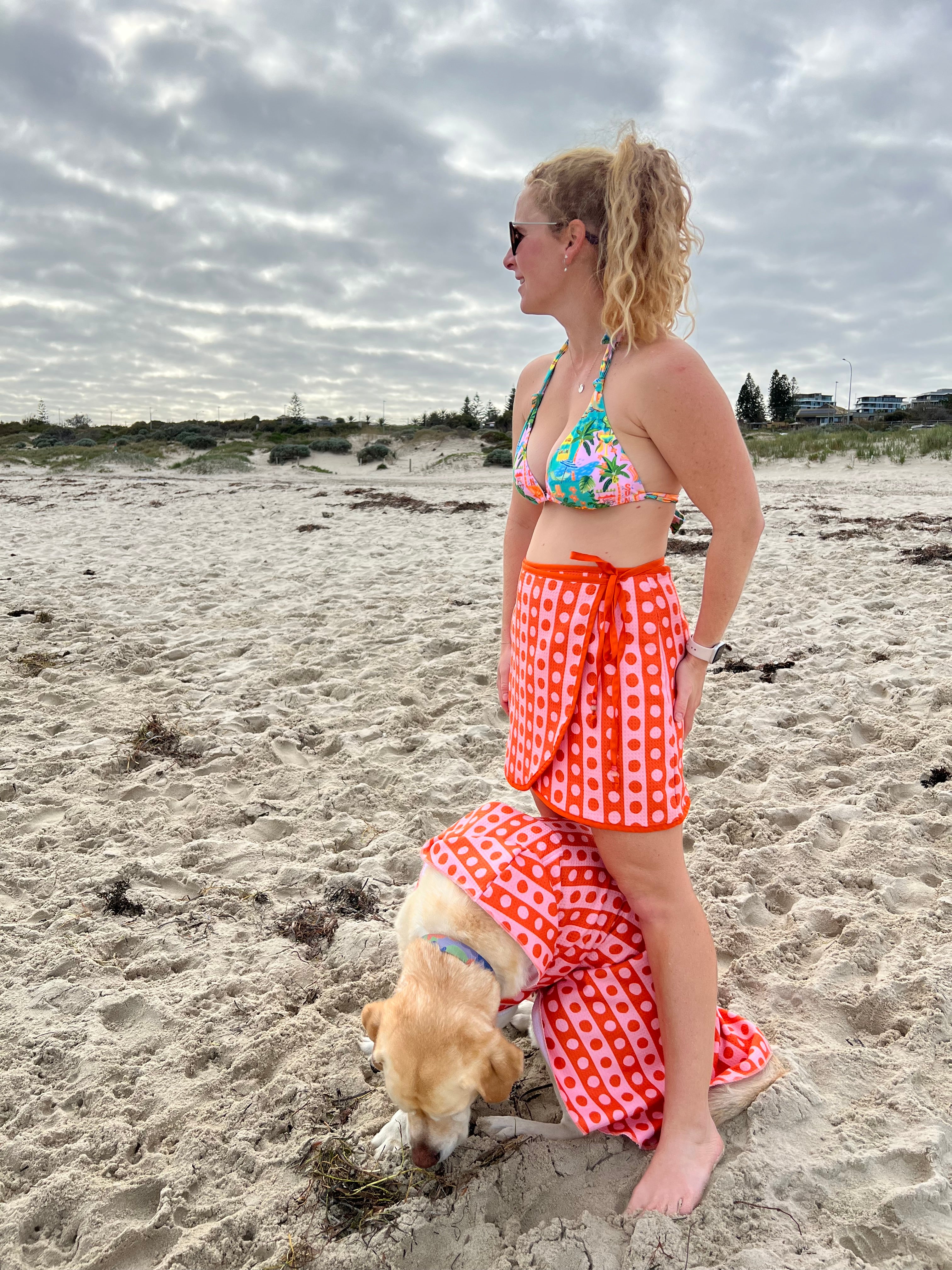 Wrap Towel Skirt - Spotted Stripes