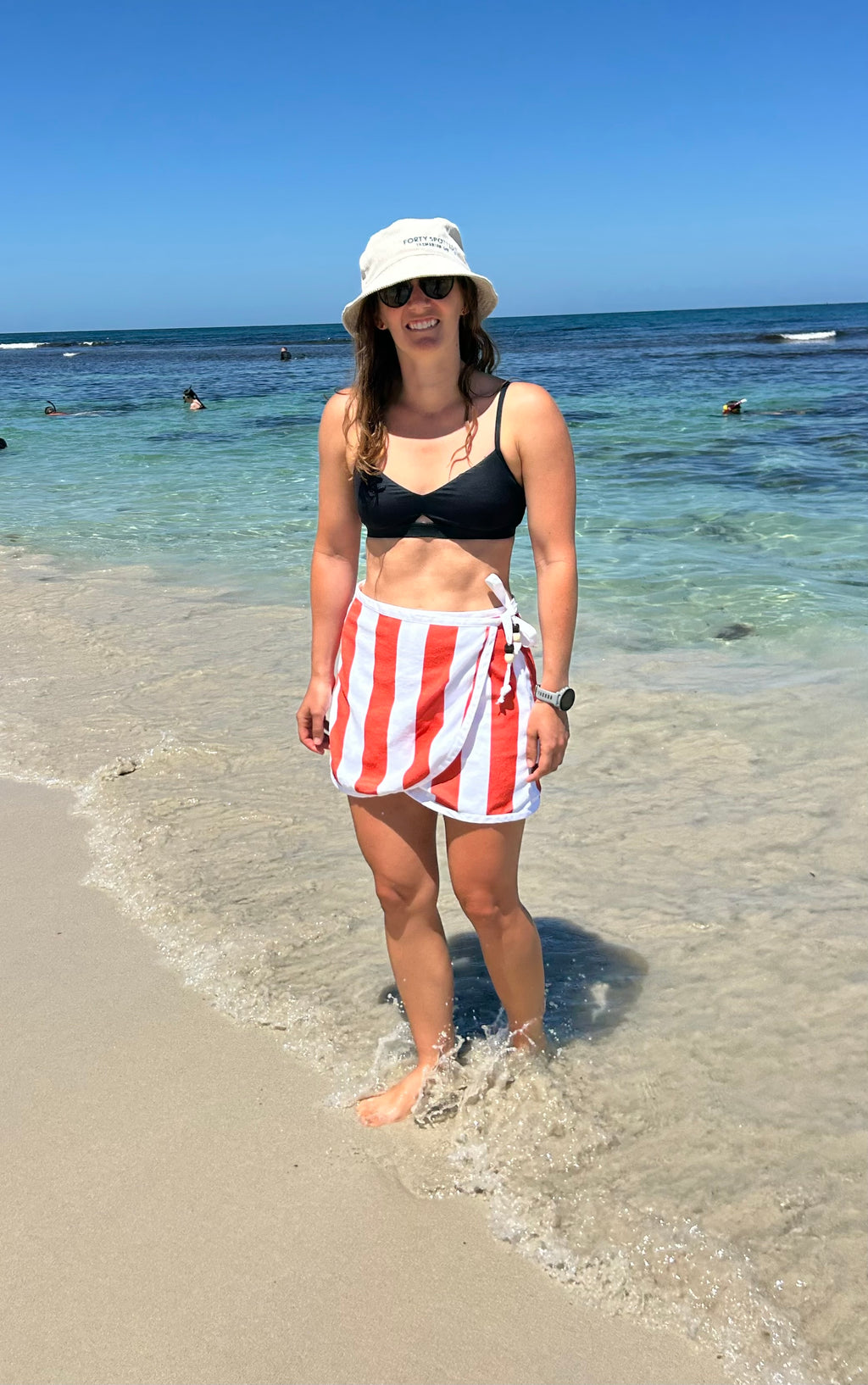 Wrap Towel Skirt - Orange Striped