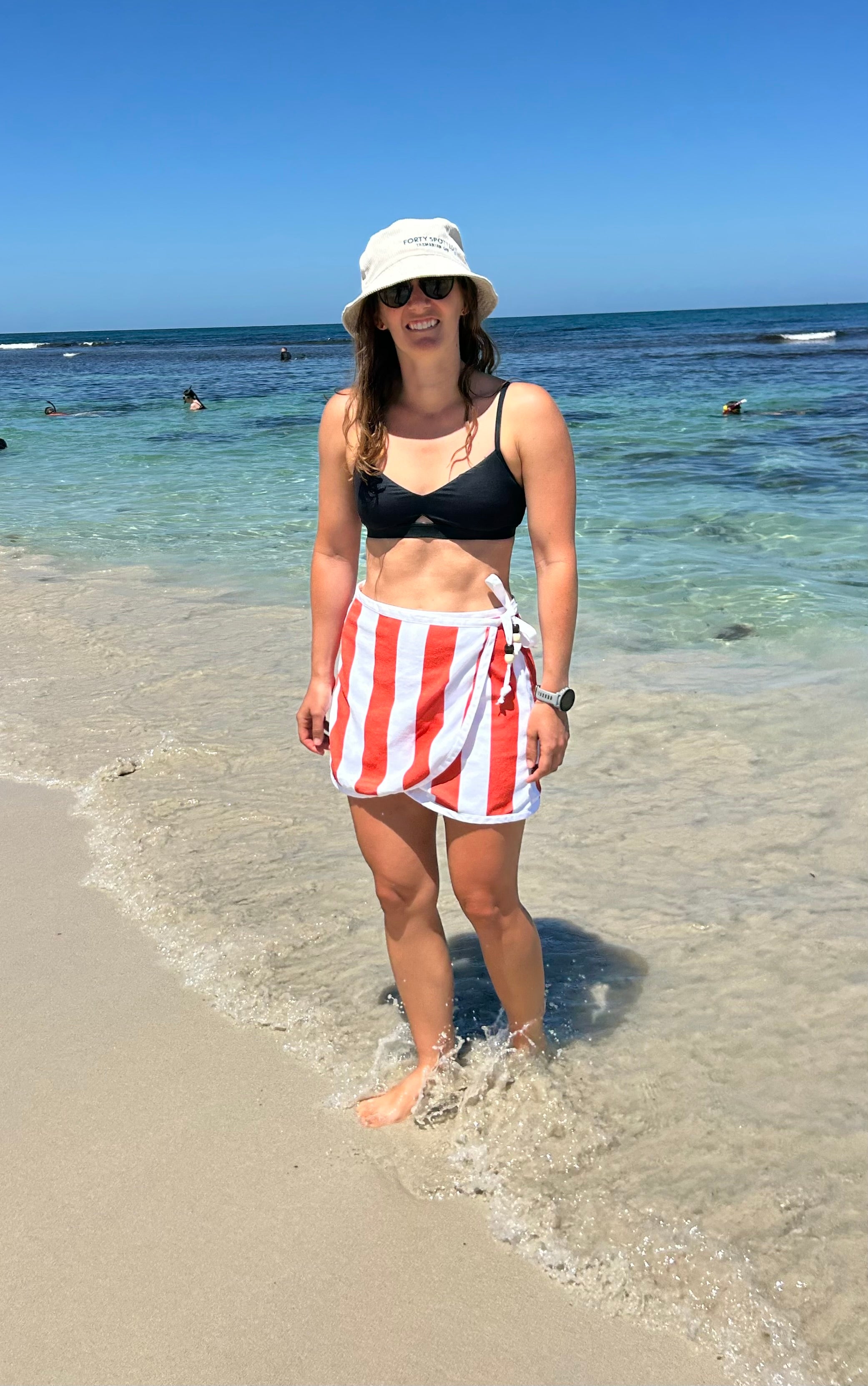 Wrap Towel Skirt - Orange Striped