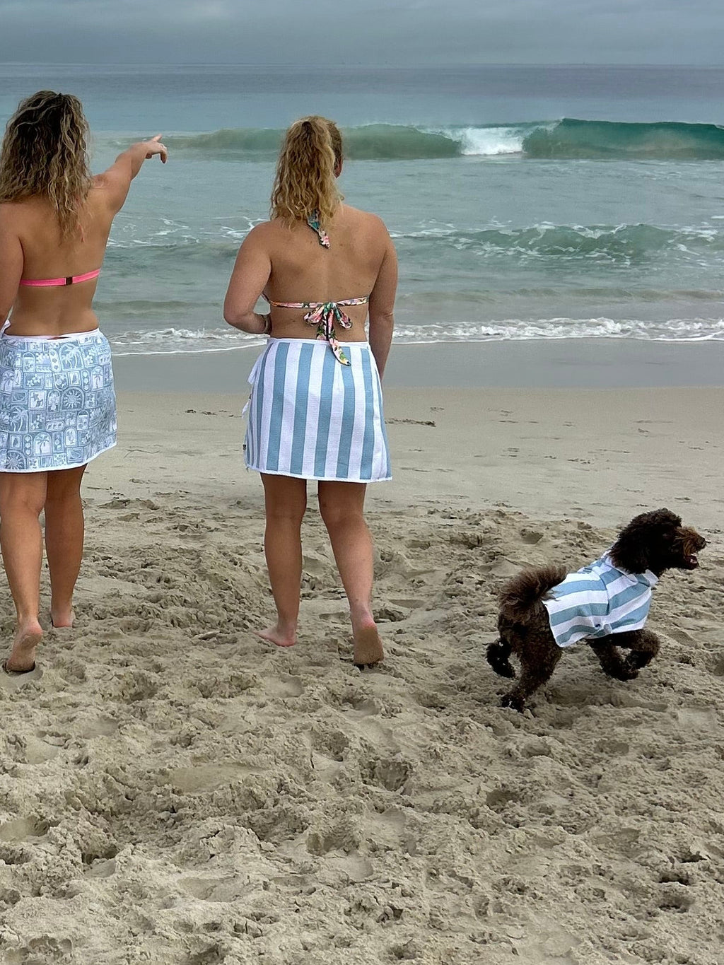 Wrap Towel Skirt - Blue Stripes