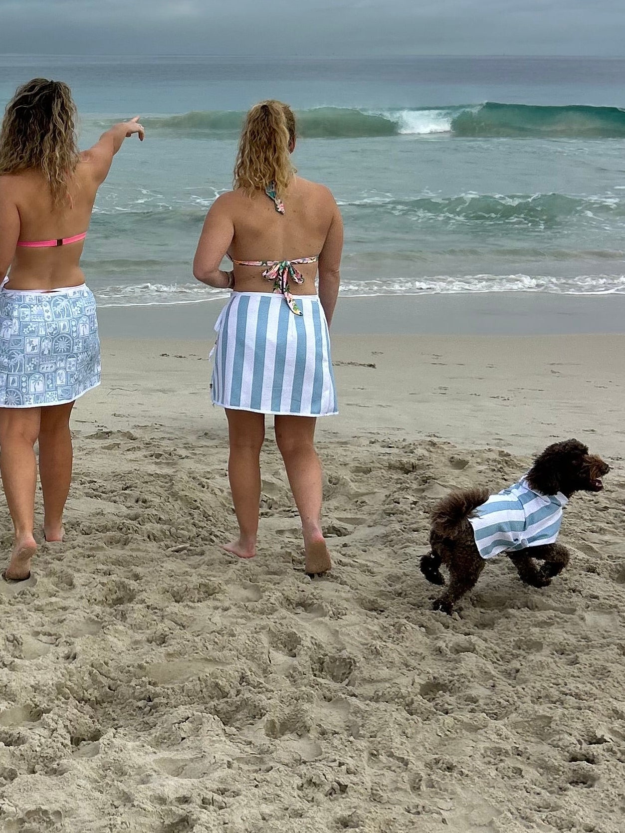 Wrap Towel Skirt - Blue Stripes