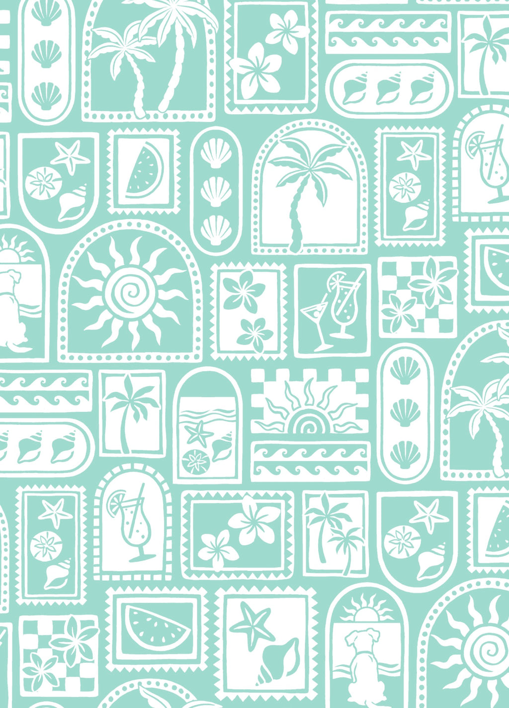 Wrap Towel Skirt - Postcards