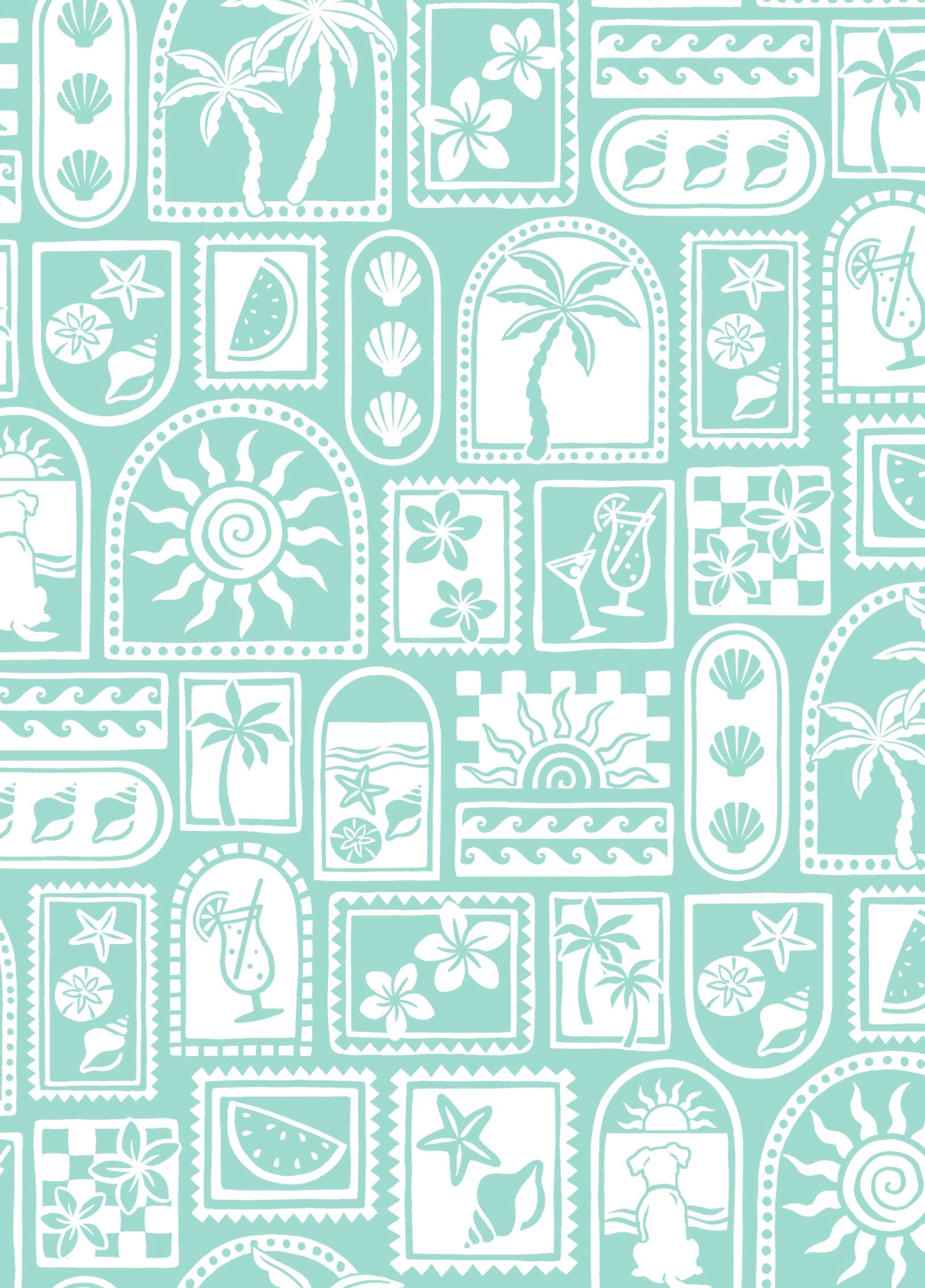Wrap Towel Skirt - Postcards