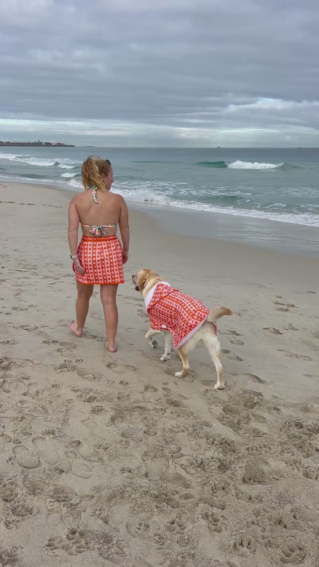 Wrap Towel Skirt - Spotted Stripes